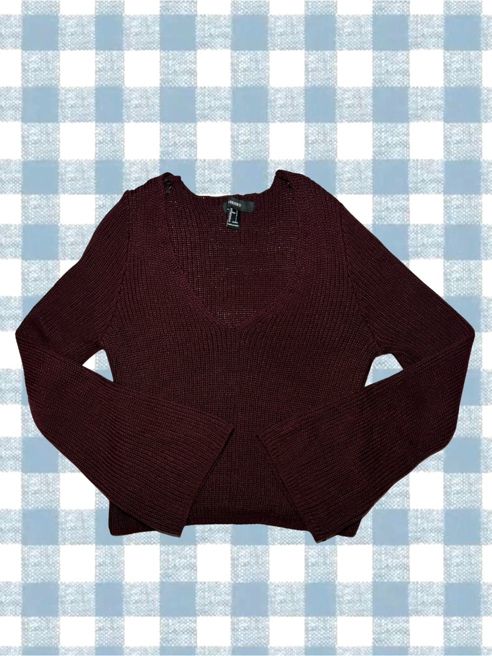 Forever 21 Burgundy Long Sleeve Knit Sweater